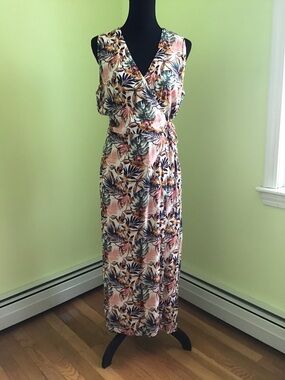 Garnet Hill V-Neck Wrap Midi Dress